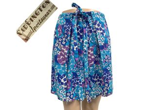 Vintage 1960s CODDINGTON Wrap Floral Psychedelic Skorts Shorts | M to XL