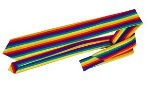 80s 90s Rainbow Necktie | Pride Tie | Bold Colorful Stripes - Fashionconservatory.com