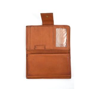 Vintage 1970s Zodiac Sign Brown Leather Flap Closure Wallet by Rolfs | Attached Coin Purse  - Fashionconservatory.com