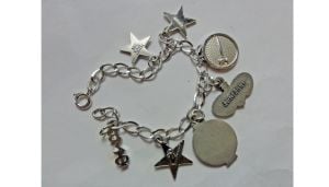 Vintage 1960's-70's Sterling Silver Sorority Charm Bracelet, Beta Sigma Phi, Stars Etc. - Fashionconservatory.com
