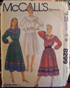 Vintage Pattern 80s Dress Designer Carole Little Uncut Size Large McCall's 8299