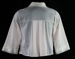 Size 10 Boudoir Bed Jacket - Sheer Pink Tricot over Lace - 50s 60s Lingerie Bedjacket  - Fashionconservatory.com