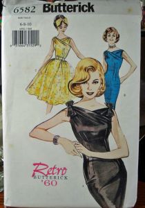 Vintage Rockabilly Dress Pattern Repro 60s Pattern Sizes 6-8-10 Butterick 6582