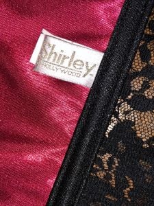 1990s Shirley Red Satin & Black Lace Underbust Corset - Small - Fashionconservatory.com