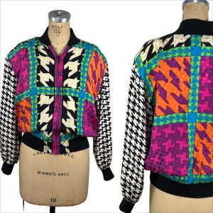 1980s silk bomber jacket by Jerri Sherman Gazebo