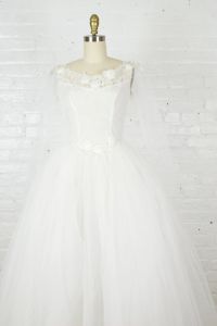 Marie 1950s tulle and lace wedding gown  . vintage 50s princess ballgown short sleeve wedding dress  - Fashionconservatory.com
