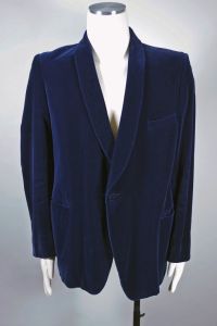 Midnight blue velvet mens suit jacket 1950s from Harrods London| 42-44