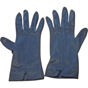 1960s Navy Gloves, Dark Blue Nylon Short Glove Set - Fashionconservatory.com
