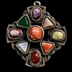 Celtic Style Pendant with Faux Agate Stones