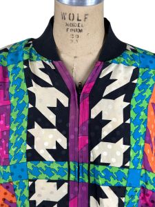1980s silk bomber jacket by Jerri Sherman Gazebo - Fashionconservatory.com