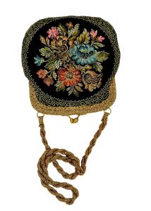 1950s La Regale floral tapestry purse with gold metallic Made in Italy - Fashionconservatory.com