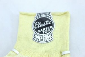 VTG Men's Rayon/Cotton  Socks Yellow Genuine Wrap 1940-50s NOS VTG Garter Top #2 - Fashionconservatory.com