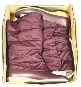 Vintage Aigner Burgundy Snow boots size 9 NIB Womens 1980s Quilted Shaft - Fashionconservatory.com
