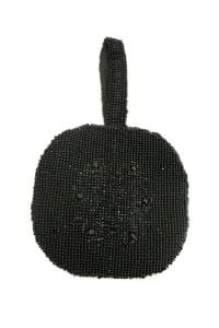 VTG Czech Black Glass Bead Art Deco Beaded Purse Evening Bag Clutch Wallet 4''x4''