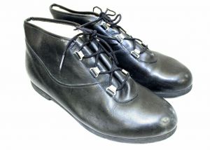 Vintage 1970s Lloyd Guild  Boots Suede Mens Black Leather Sherpa Lined 11 D - Fashionconservatory.com