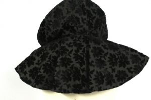 Antique Victorian 1870s Collar Capelet black velvet burnout Authentic Steampunk - Fashionconservatory.com