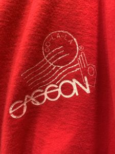Deadstock Red Cotton Flannel Night Shirt Logo Oo La La! - Fashionconservatory.com