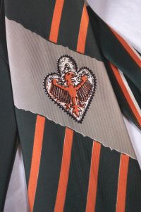Wyvern novelty print dragon wide necktie 1940s by Marshall Field & Company Chicago - Fashionconservatory.com
