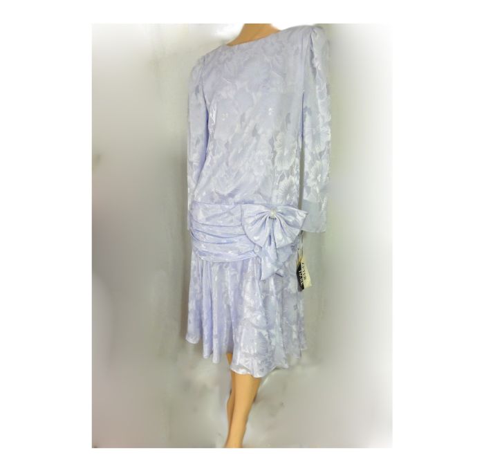 strapless open back dress 1980s Satin Polka Dot Party Cocktail Dress – Ada's Attic Vintage main image 1