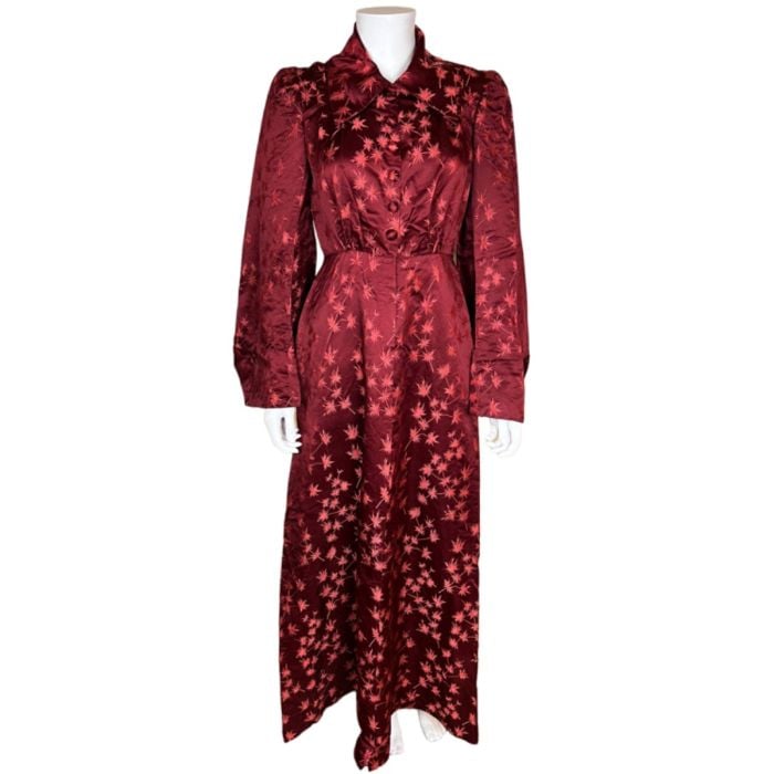 chinese dress ladies Vintage 1930s Satin Dressing Gown Green Pink Lounging Robe Ladies Size –  Poppy's Vintage Clothing main image 0