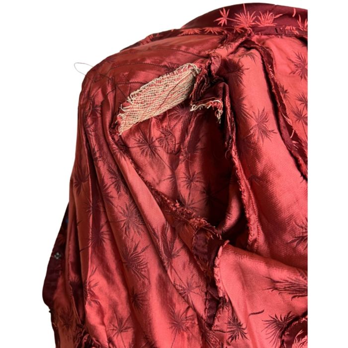 Vintage 1930s Dressing Gown Maroon Silk Robe Ladies Size M Vintage 1930s Dressing Gown Maroon Silk Robe Ladies Size M