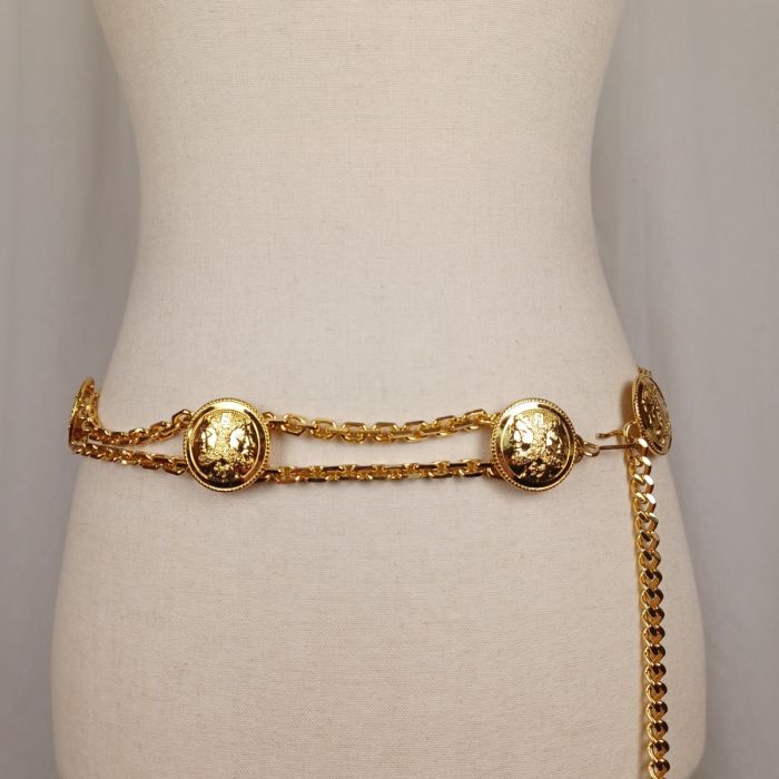 Vintage 90s FENDI Janus Chain Belt, 38” Adjustable | Fashion  display picture 2