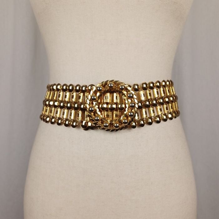 Vintage 70s 80s Gold Tone Metal Link Belt | Fashion Conservatory display picture 1