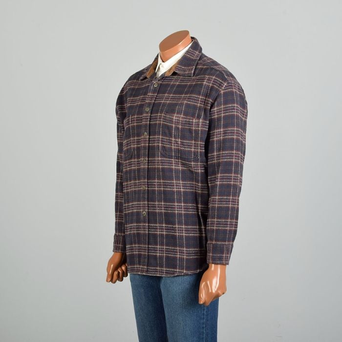silver grey dress shirt Large Grunge Flannel – Dirty Bleach Studio