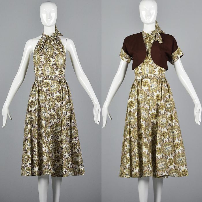 brown swirl print dress Swirl Print Multi Tie Sleeveless Dress – Kim Shui Studio