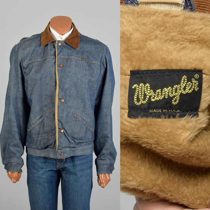 70's Wrangler size 10 hotsell boys denim sherpa jacket made in U.S.A.