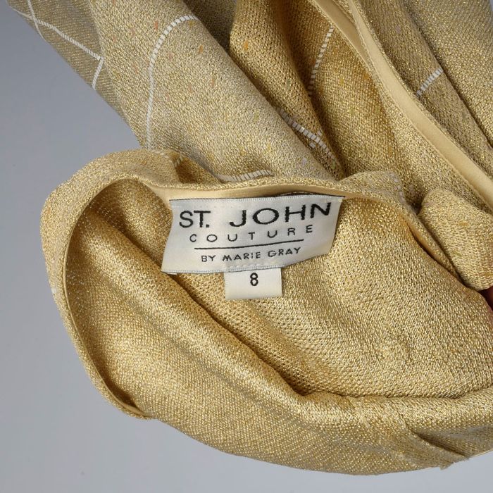 Medium 2000s Gold Ombr Knit Dress with Spider Web Design St John Couture |  Fashion Conservatory