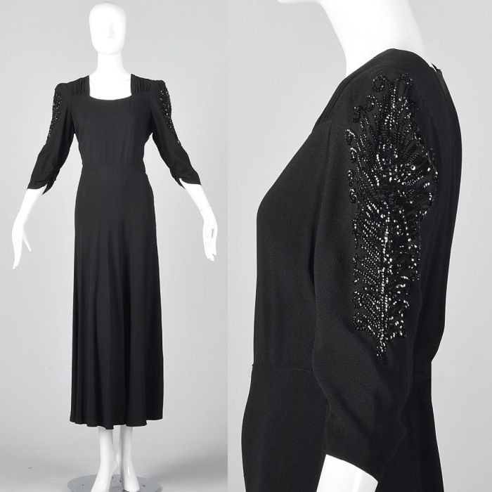scarf dress formal 1943 Day or Evening Dress, E40-4517 – EvaDress Patterns main image 1