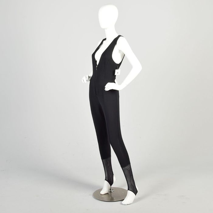 1990s Small Sexy Black Sleeveless Zippered Front Ski Suit | Fashion  Conservatory