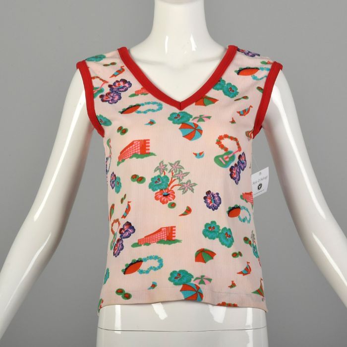 1970s Knit Tank Top, Size 8