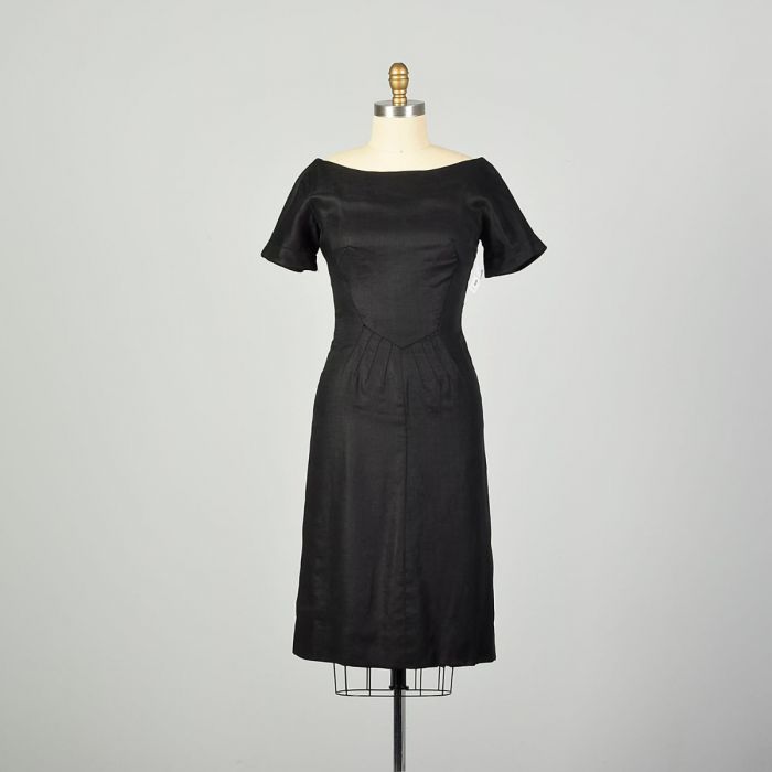 Small 1950s Little Black Dress Classic Minimalist Short Sleeve Lbd Small 1950s Little Black Dress Classic Minimalist Short Sleeve LBD |  Fashion Conservatory