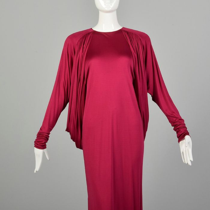Small 1980s Missoni Evening Gown Formal Silk Jersey Draped Fuchsia Maxi  Dress | Fashion Conservatory