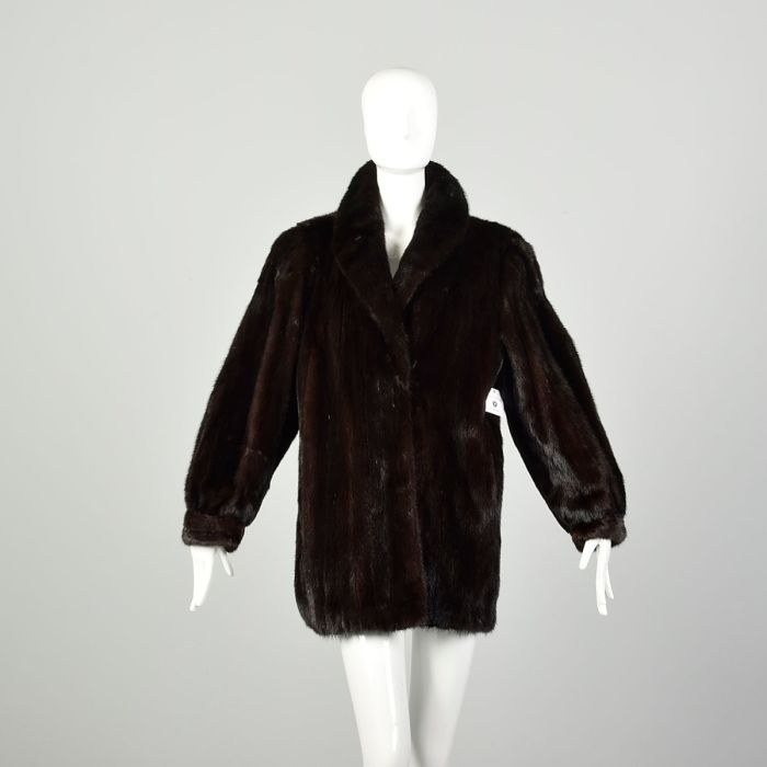 1980s Ranch Mink Fur Coat by Hana K Brown Long main image 0