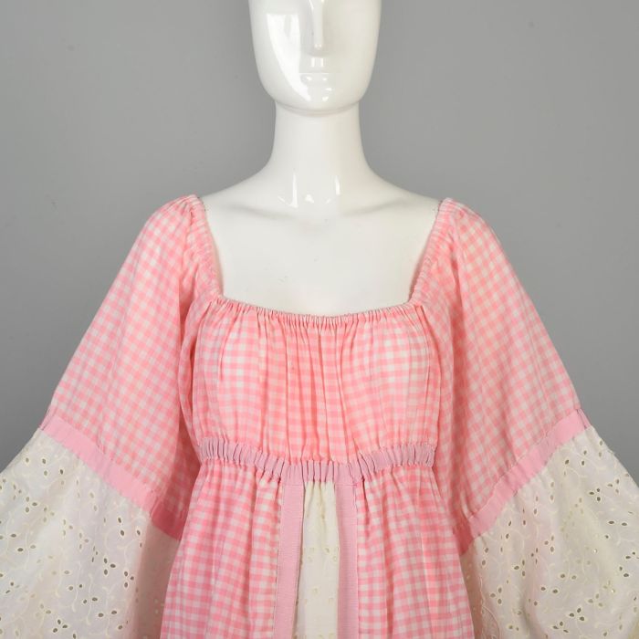 white christmas dresses Cottagecore Picnic Gingham Dress, L / Pink main image 1