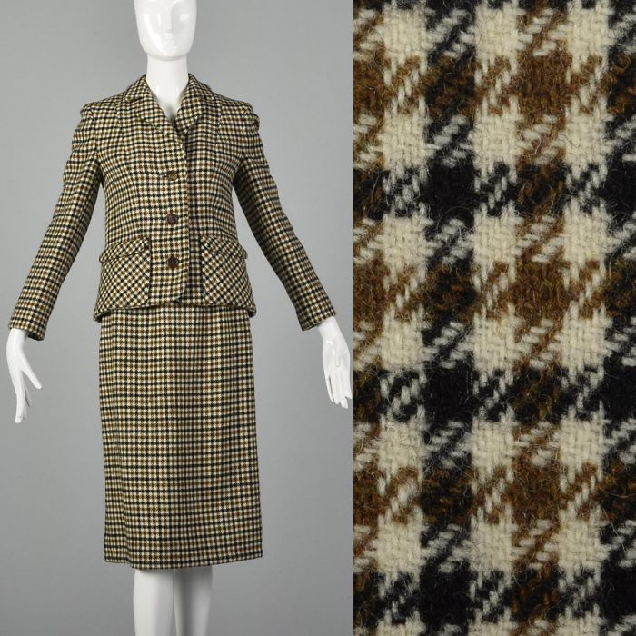 60’s/70's Blue and Red Plaid Button Up Cropped Jacket by Preferred Fashion