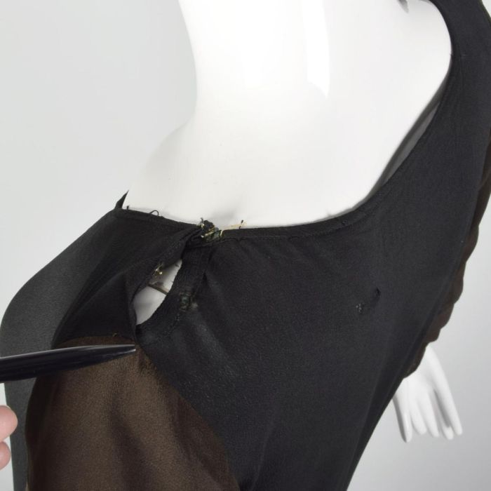XS 1920s Deco Drop Waist Dress Black and Brown | Fashion Conservatory
