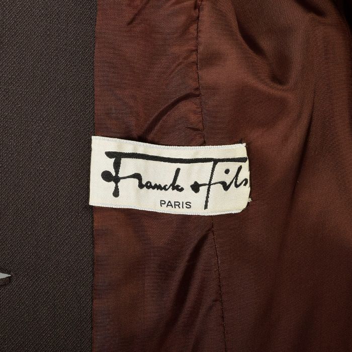 Large 1960s Brown Mod Dress Set Franck Fils Paris Designer