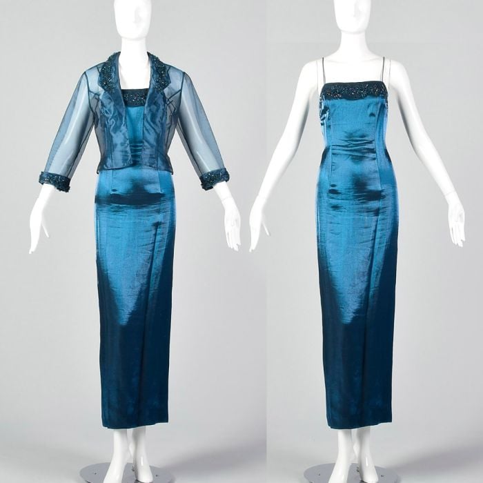 long evening gown dresses Stretch Satin Sleek Long Glitter Prom Dress