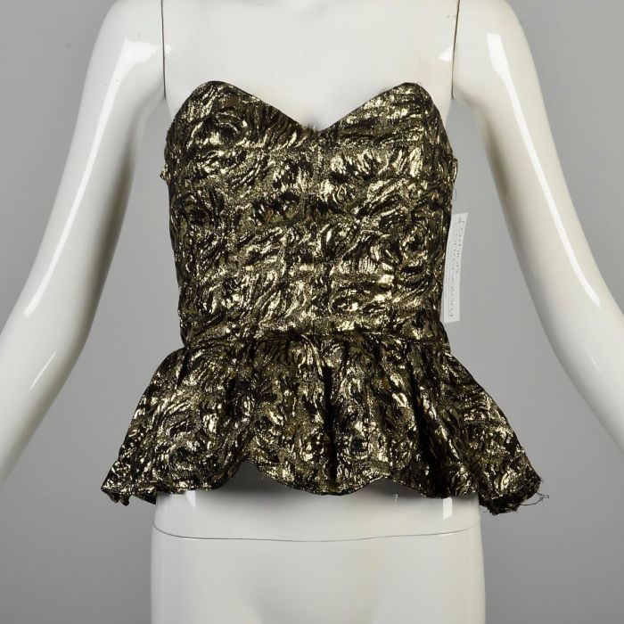 cream and gold wedding dresses Black Gold Sequin Strapless Prom Dress with Scarf SL30237 main image 1
