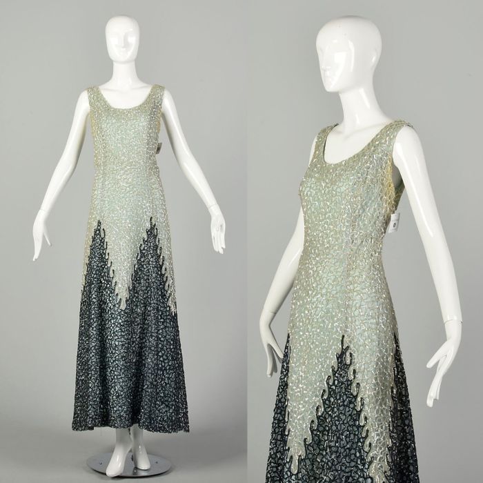 1960s Fully Beaded & Sequin Pink Gown