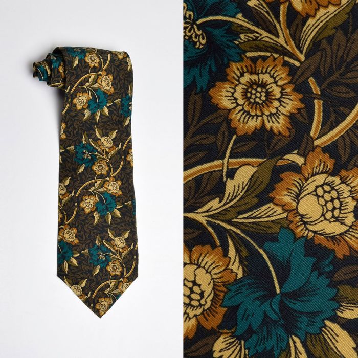 s-l400.jpg Christian Dior Brown and Blue Silk Tie main image 2