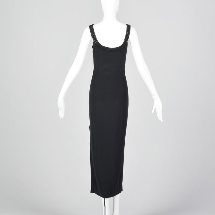 oleg cassini black tie dress Vintage Black tie Oleg Cassini silk black/white beaded dress main image 0