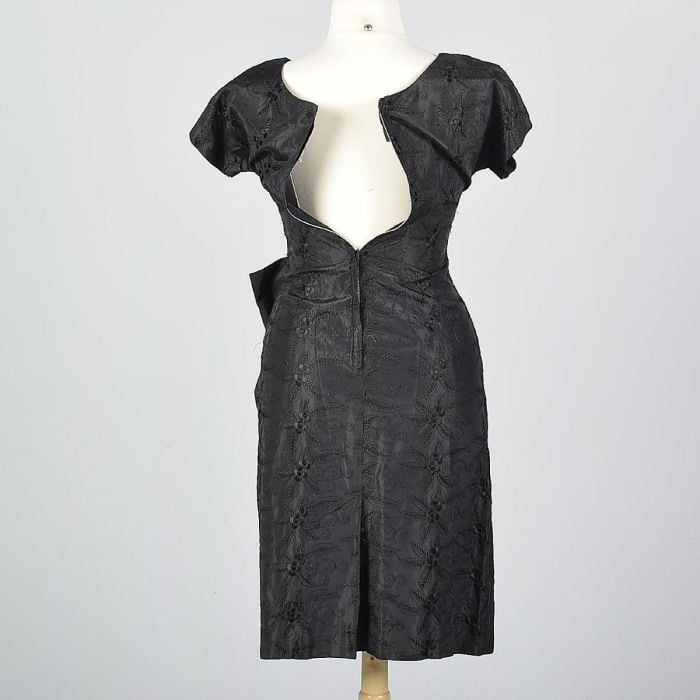 XL 1950s Little Black Dress Short Sleeve Cocktail Party Rockabilly Pin Up |  Fashion Conservatory