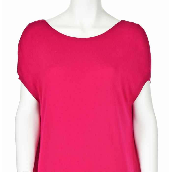 ALEXANDER McQUEEN Hot Pink Knit Midi Cocktail Dress with Deep Swagged Back  SZ M