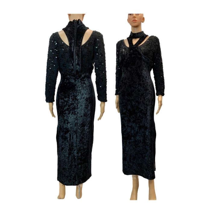triples black soul dress 80s Black & Cream Prom Dress main image 0