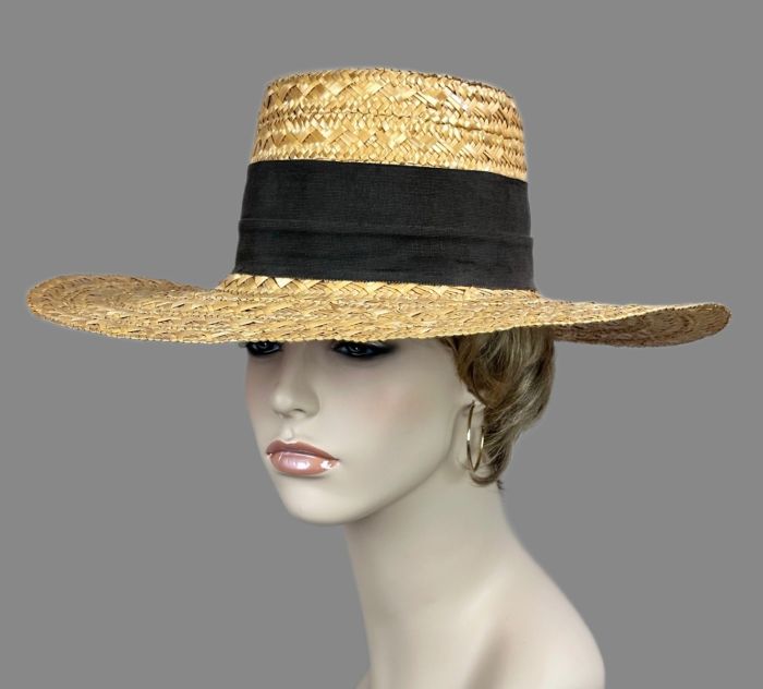 Vintage Wide Brim Straw Sun Hat by Eric Javits | Fashion  display picture 2